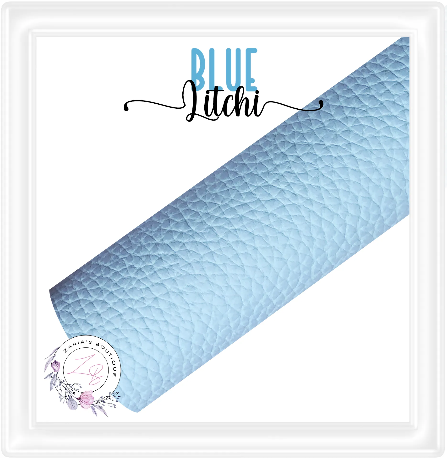 ⋅ Blue ⋅ Litchi ⋅ Vegan Faux Leather
