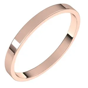 10K Rose 2 mm Flat Ultra-Light Band Size 4