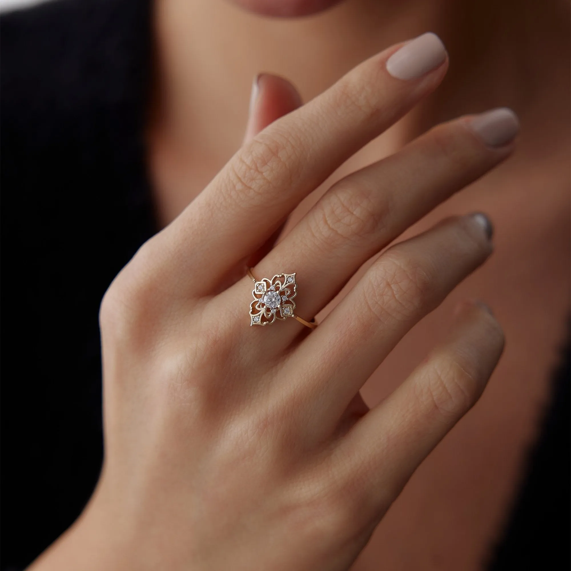 14k Gold Queen Ring