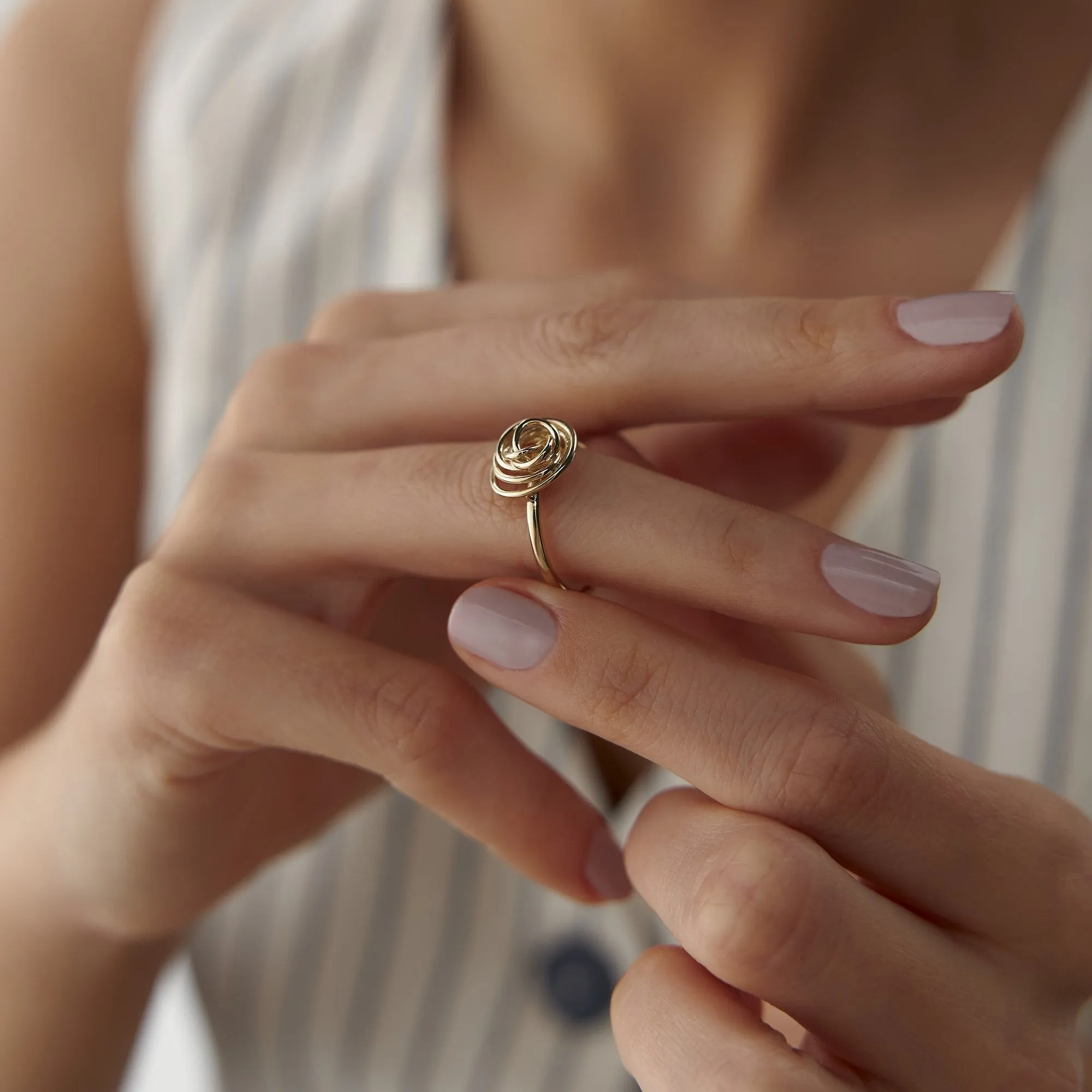 14k Gold Rose Origami Ring