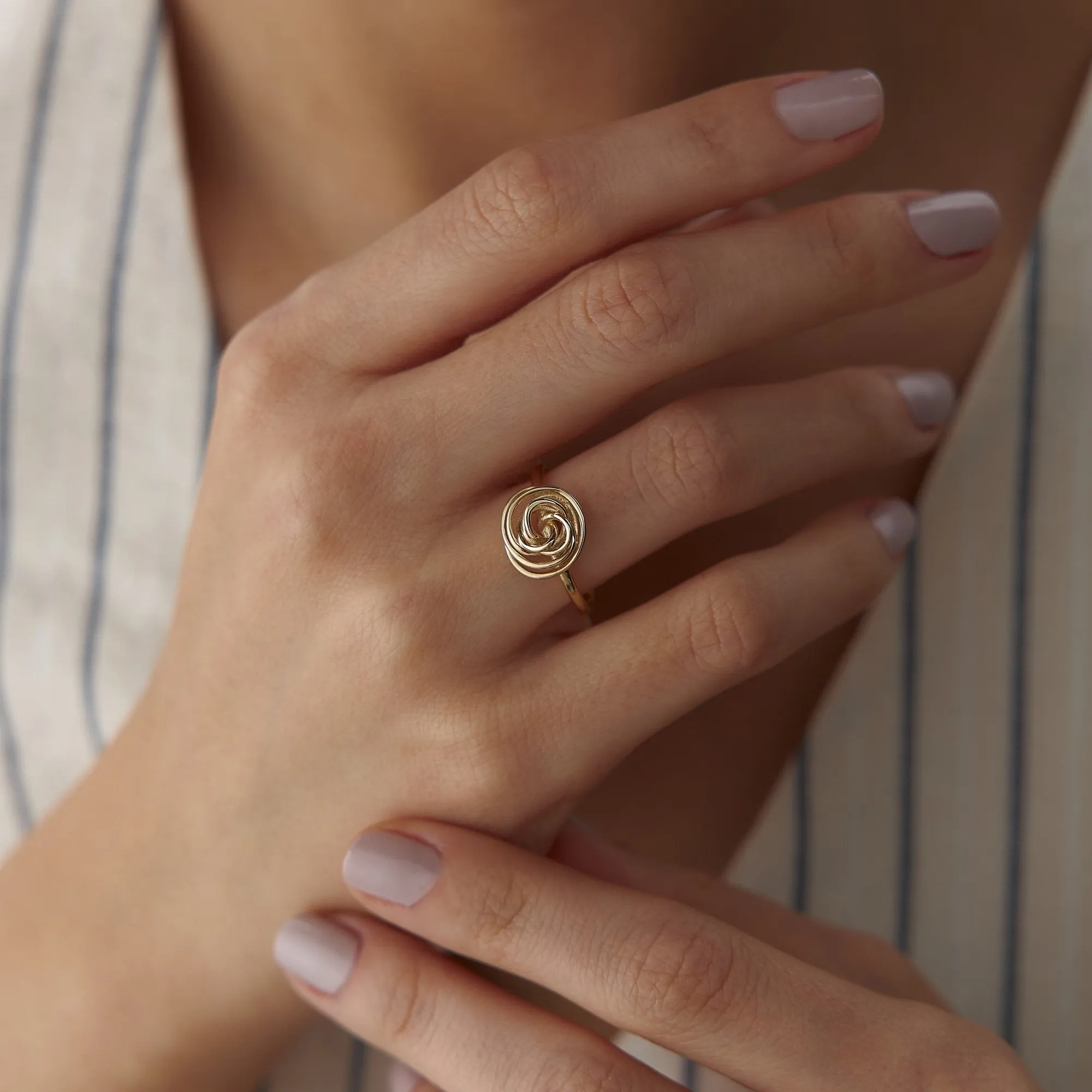 14k Gold Rose Origami Ring