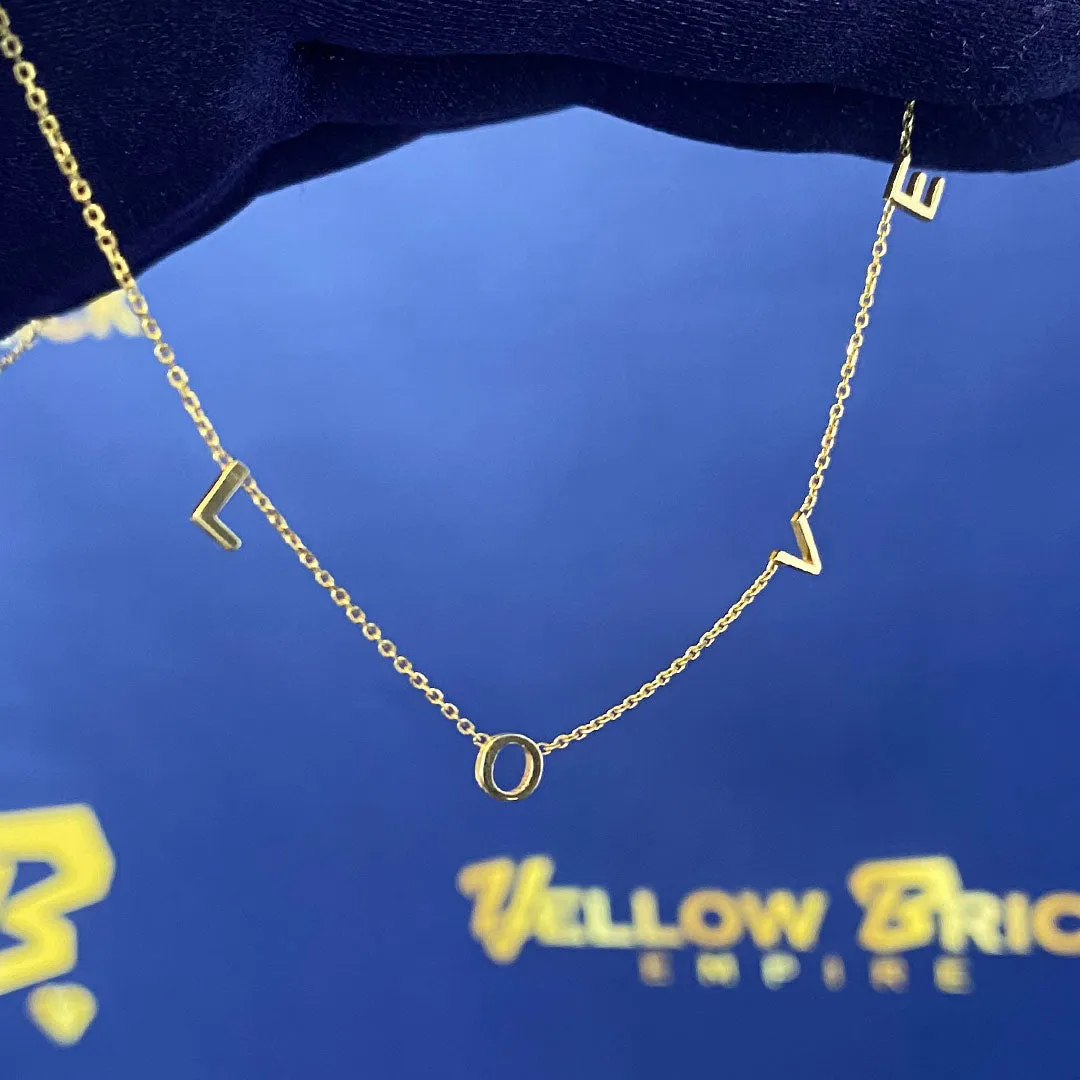 14k Personalized Minimalist Letter Necklace