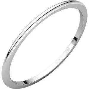 14K White 1 mm Half Round Band Size 9.5