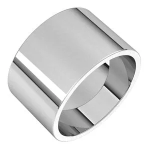 14K White 12 mm Flat Band Size 9.5