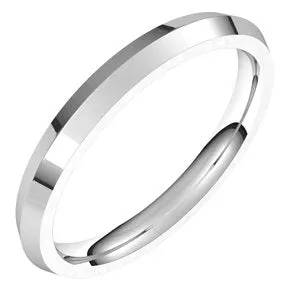 14K White 2.5 mm Knife Edge Comfort Fit Band Size 6.5