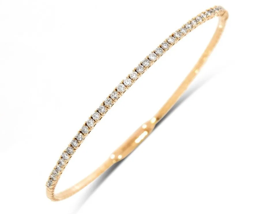14k Yellow Gold .99cttw Diamond Flexi Bracelet