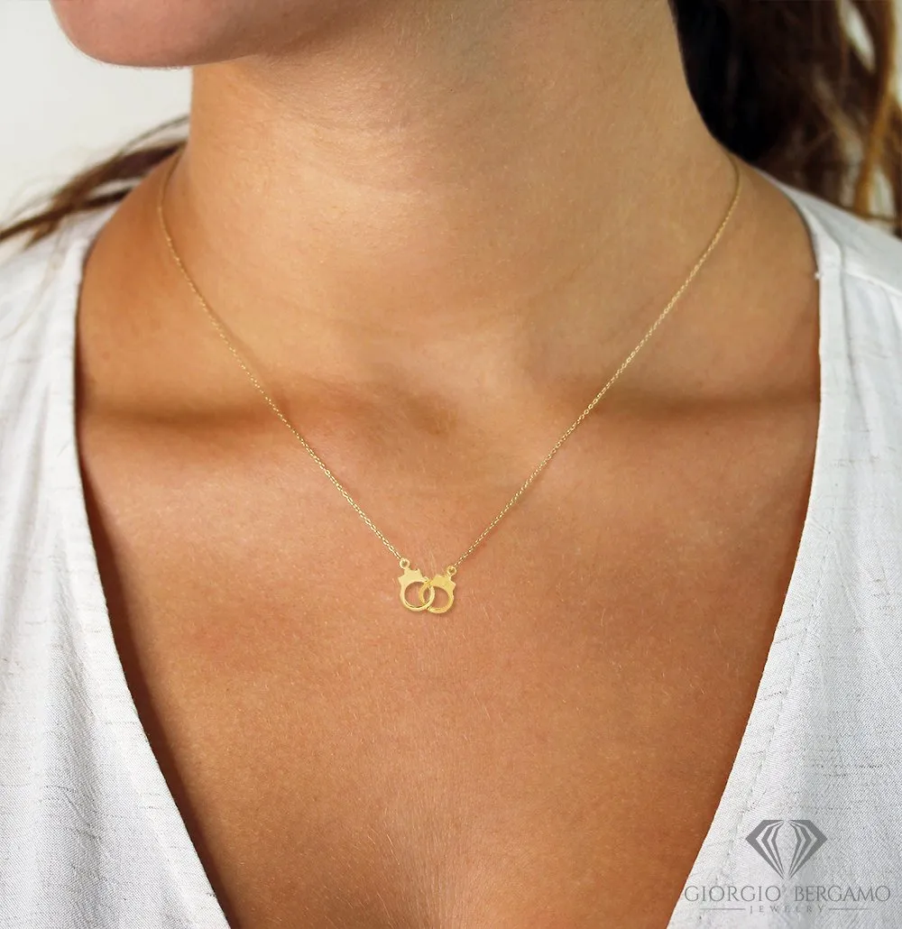14K Yellow Gold Handcuff Minimalist Necklace