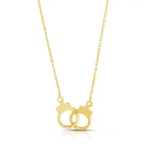 14K Yellow Gold Handcuff Minimalist Necklace