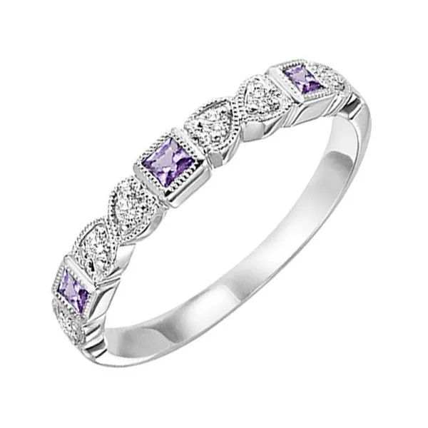 14KT White Gold & Diamond Classic Book Stackable Fashion Ring  - 1/10 ctw
