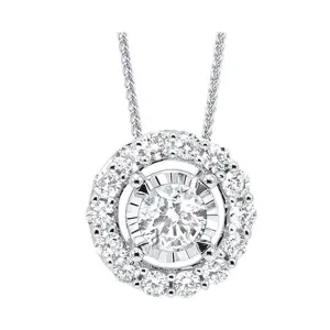 14KT White Gold & Diamond Classic Book Tru Reflection Neckwear Pendant  - 1/2 ctw