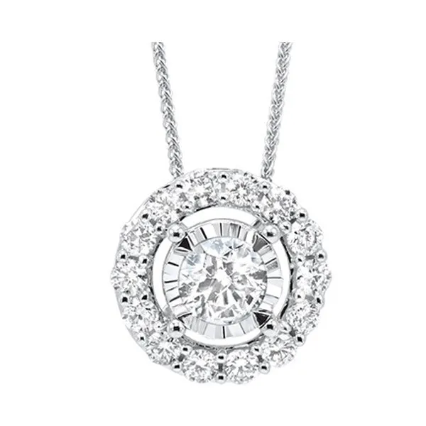14KT White Gold & Diamond Classic Book Tru Reflection Neckwear Pendant  - 1/2 ctw