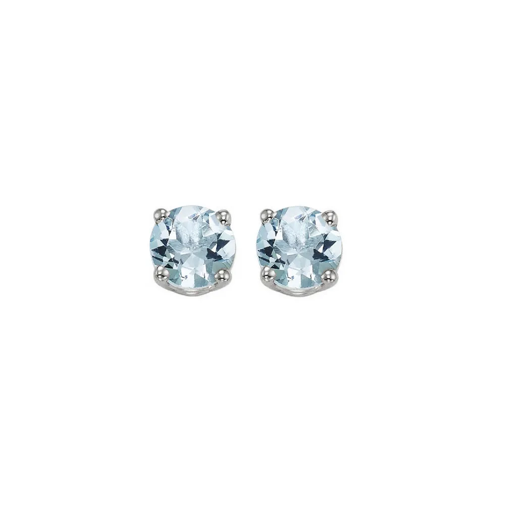 14KT White Gold Classic Book Color Stud Earrings