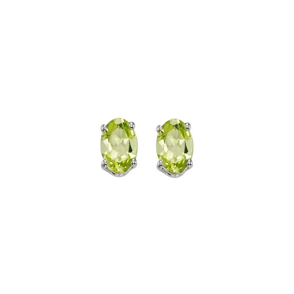 14KT White Gold Classic Book Color Stud Earrings