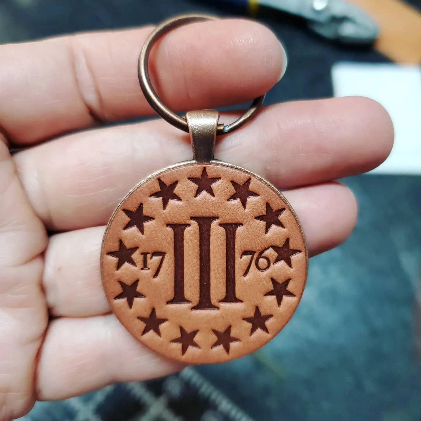 1776 USA Keychain