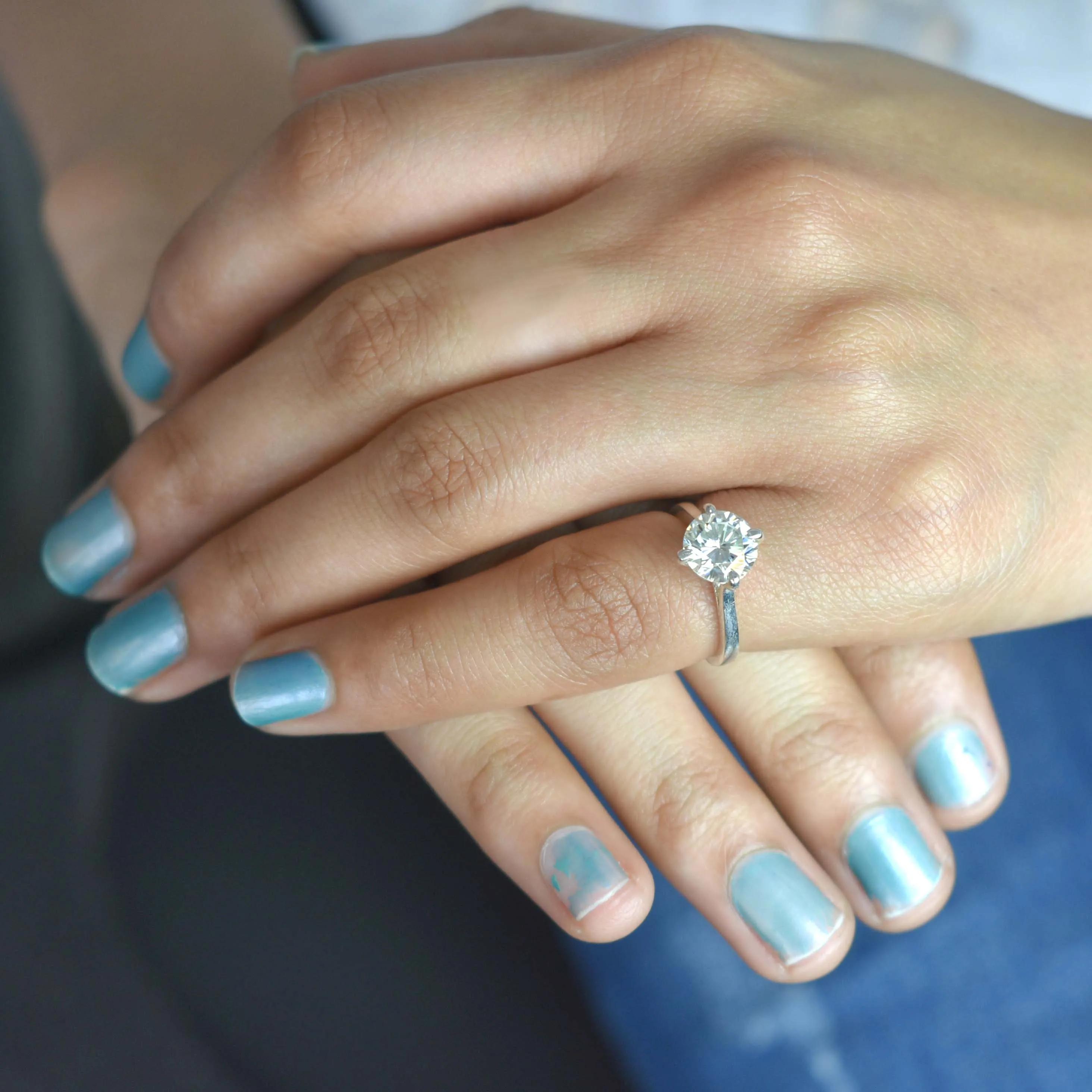 1.80 Ct Very Elegant Off White Diamond Solitaire Ring, Very Elegant & Great Sparkle ! Ideal For Birthday Gift, Certified Diamond!