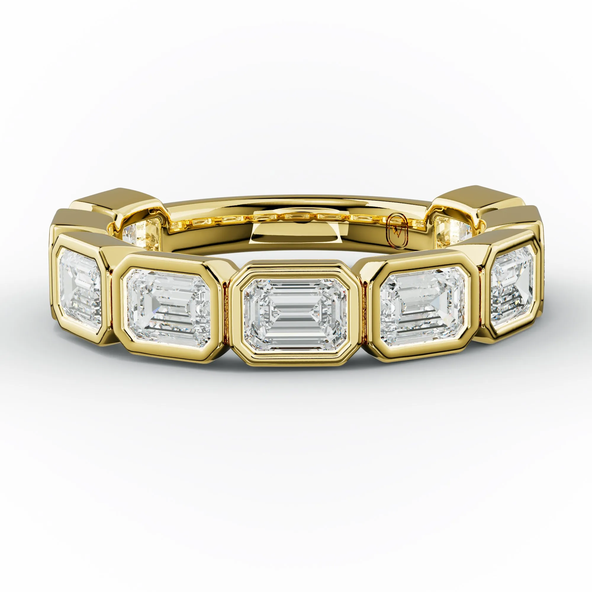 2.0 Carat East West Emerald Cut Bezel Set Diamond Anniversary Band