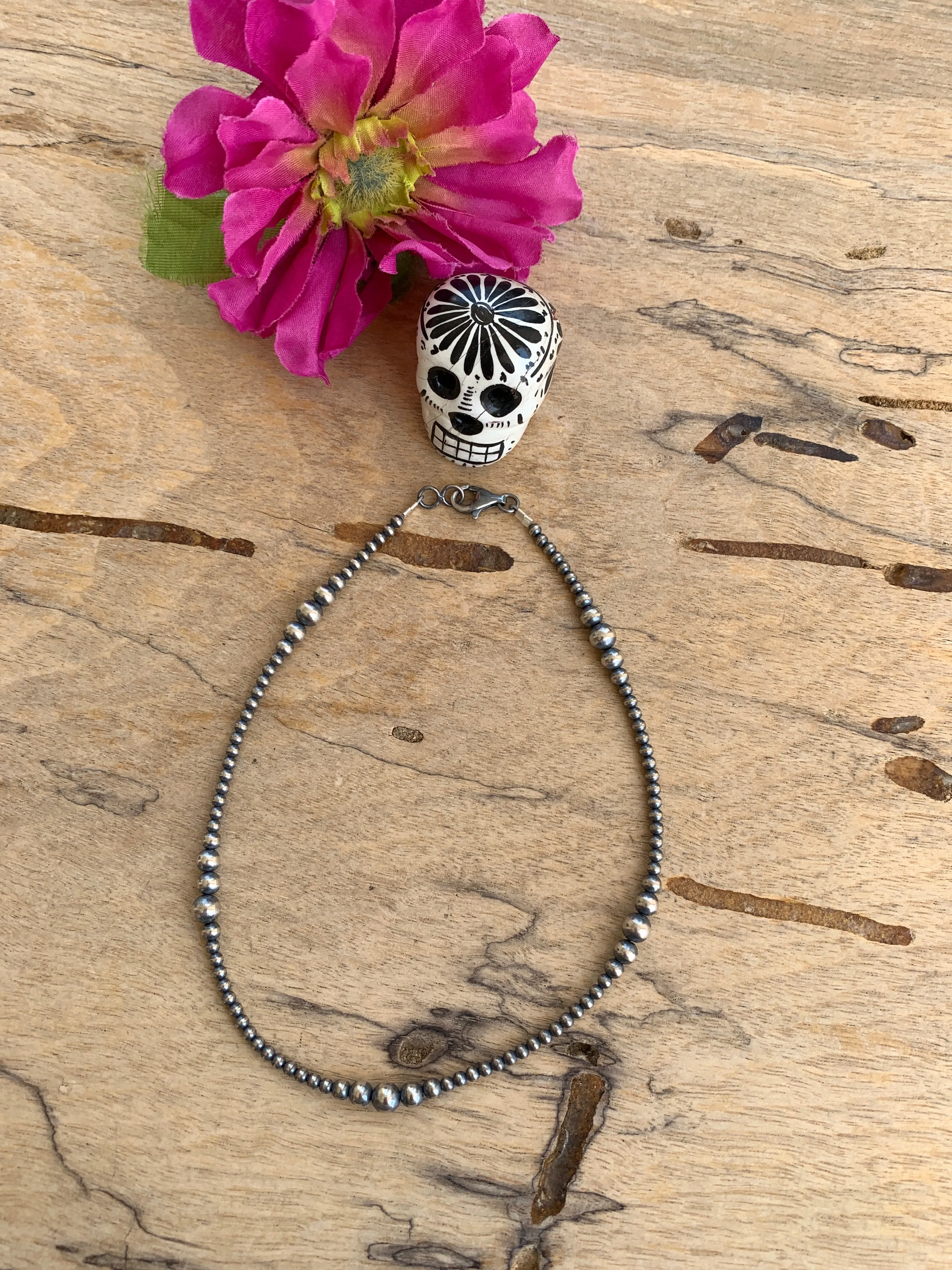 3-6 mm Variated "Navajo Style" Sterling Pearls