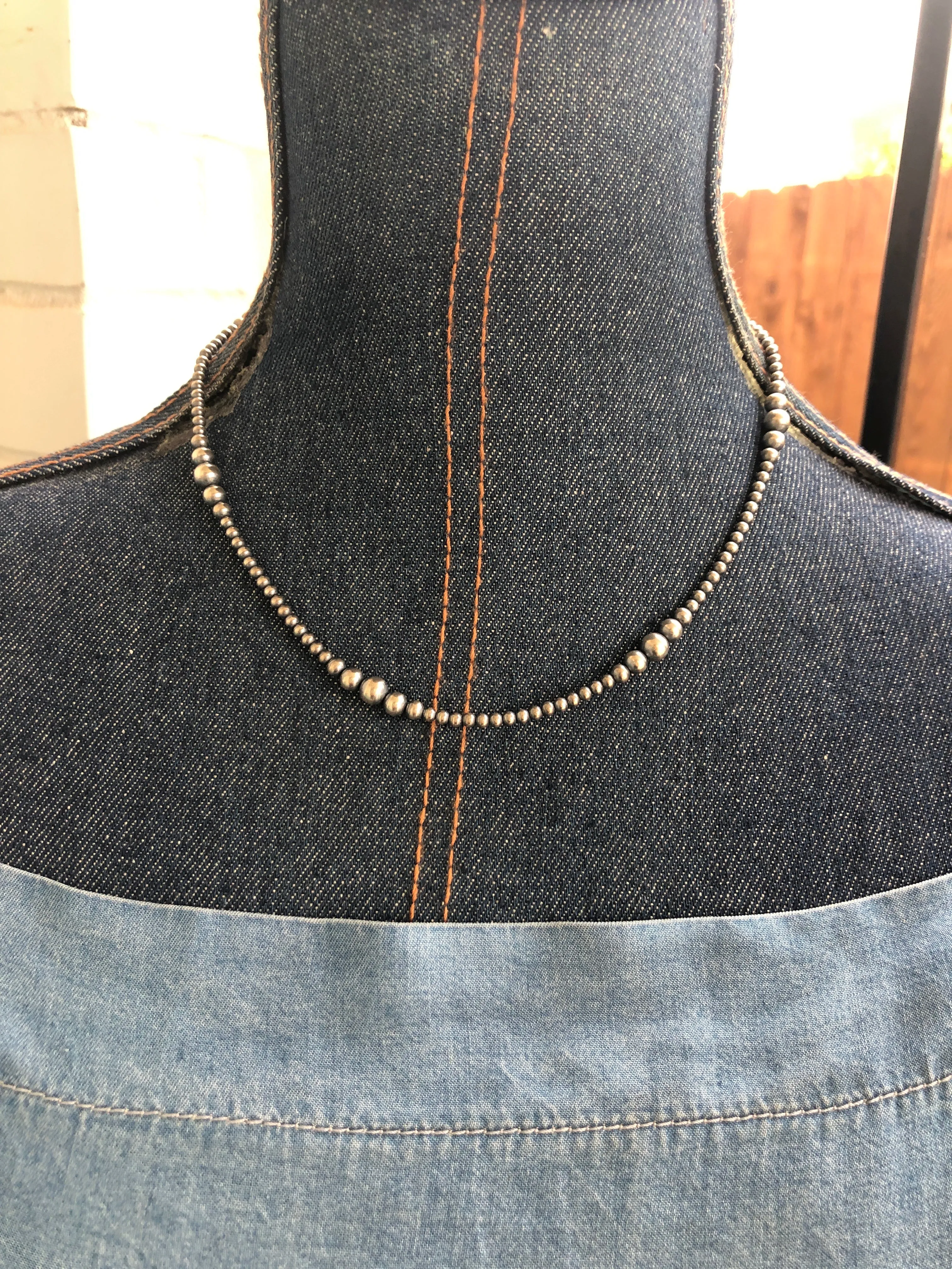 3-6 mm Variated "Navajo Style" Sterling Pearls