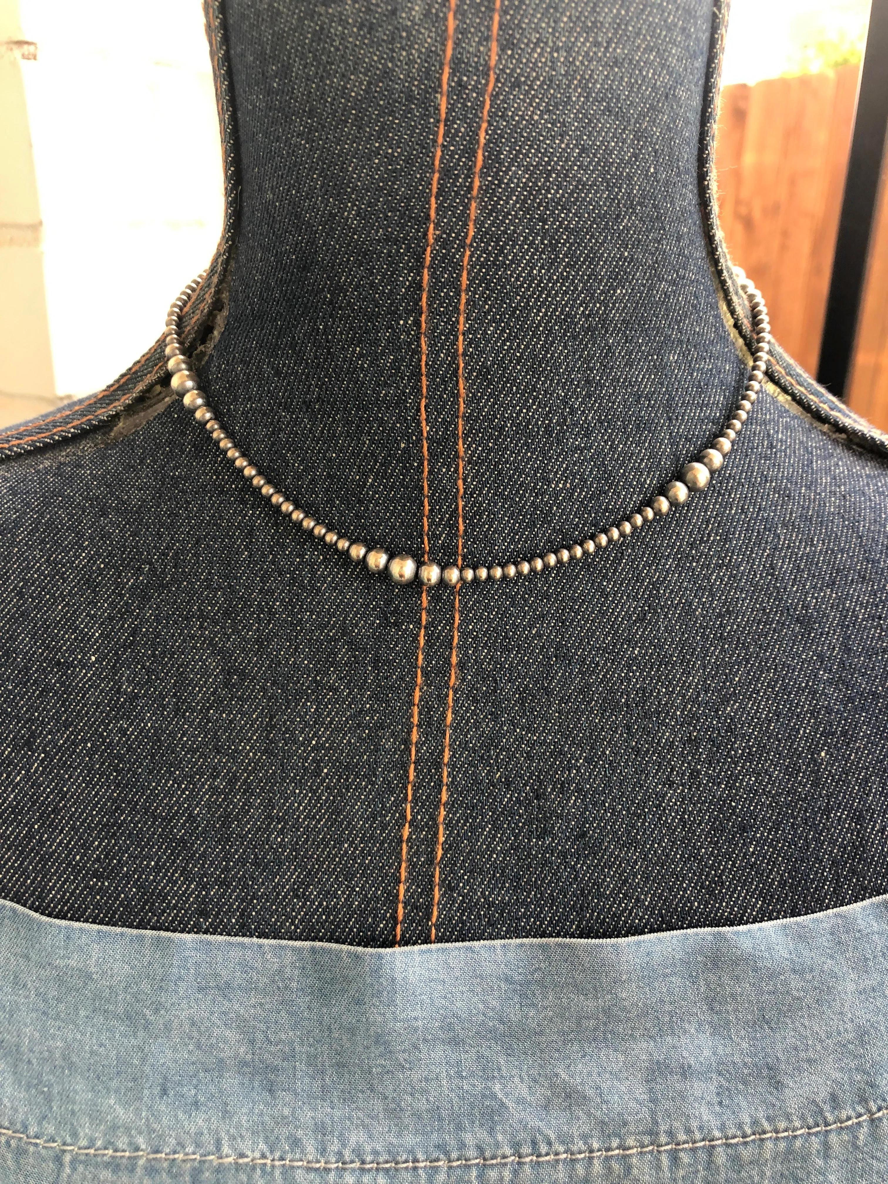 3-6 mm Variated "Navajo Style" Sterling Pearls