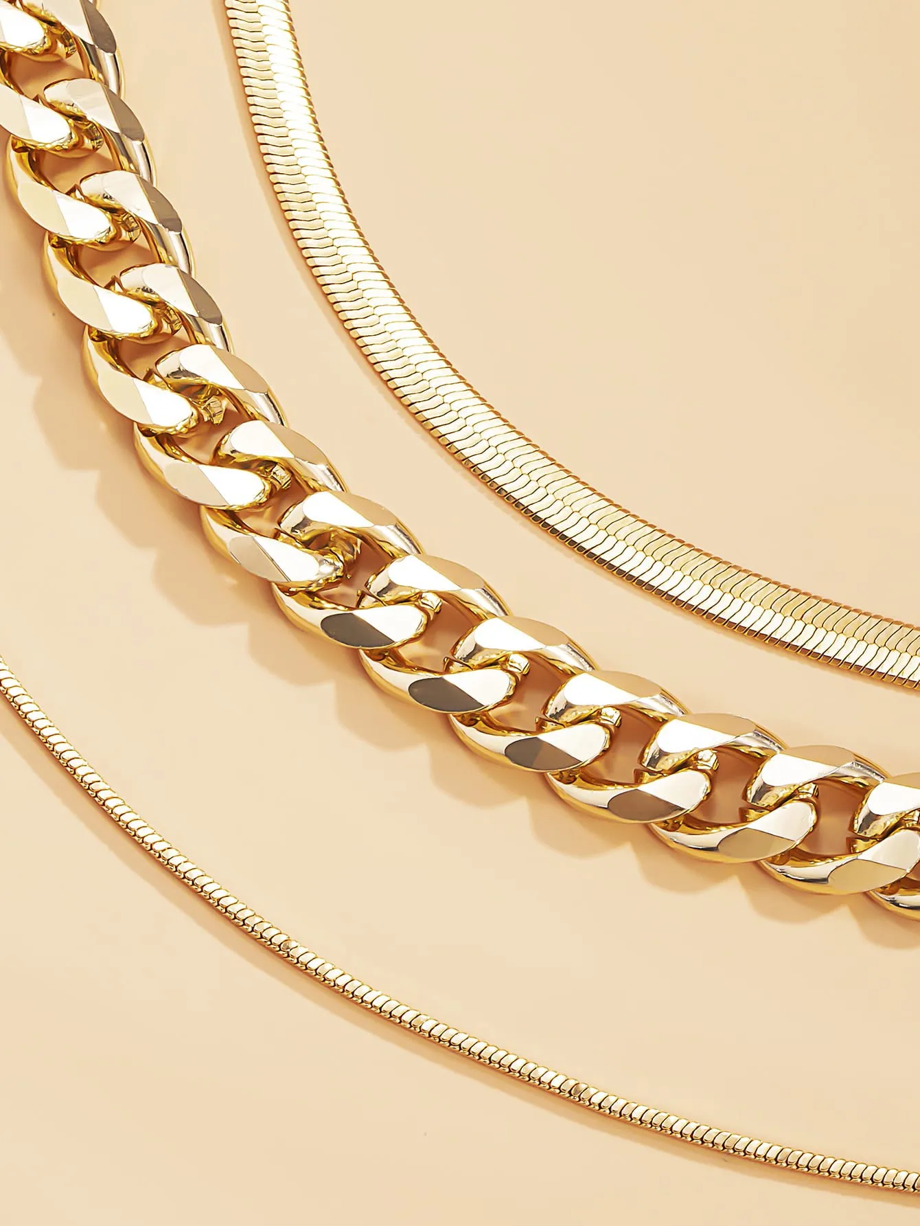3pcs Minimalist Chain Necklace - Gold