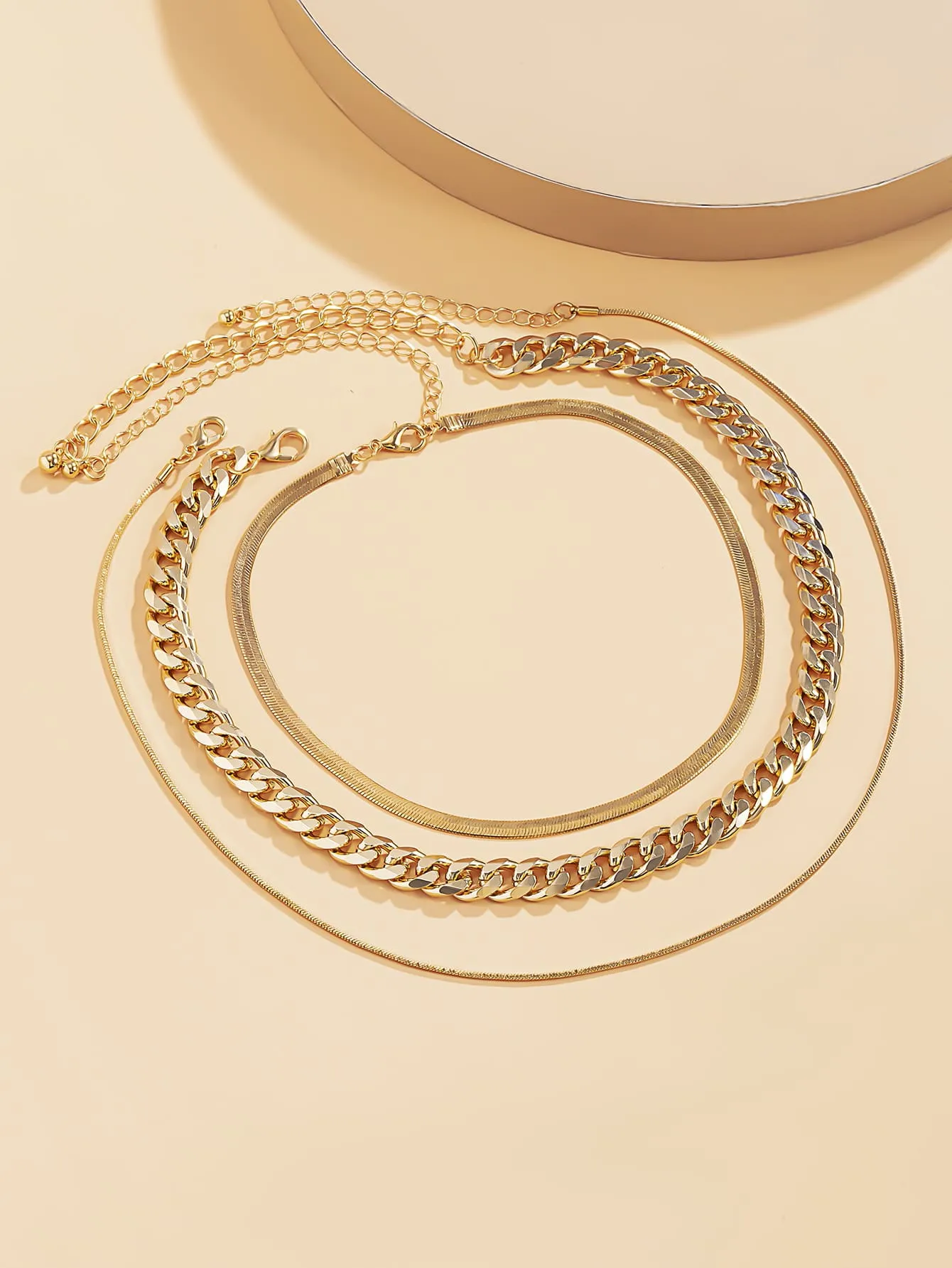 3pcs Minimalist Chain Necklace - Gold