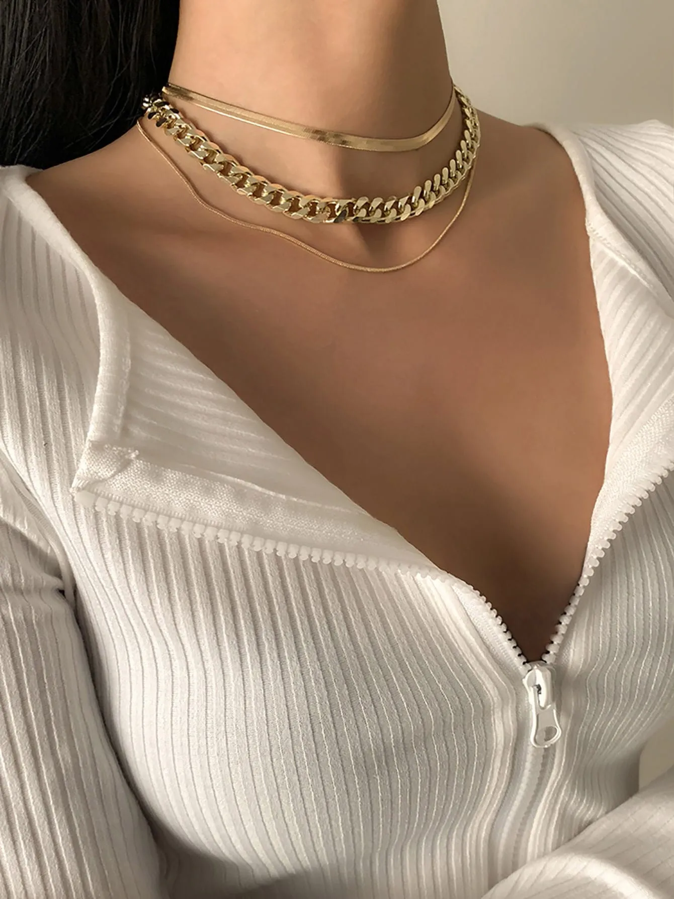 3pcs Minimalist Chain Necklace - Gold