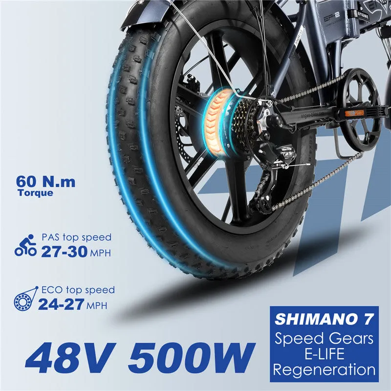 48V 500w Folding Fat Tire Off Road High Speed Electric Bicycle