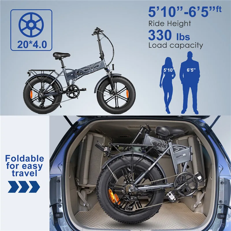 48V 500w Folding Fat Tire Off Road High Speed Electric Bicycle