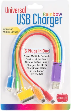 5 plugs in one! Power multiple portable devices at the same time with one handy charger.