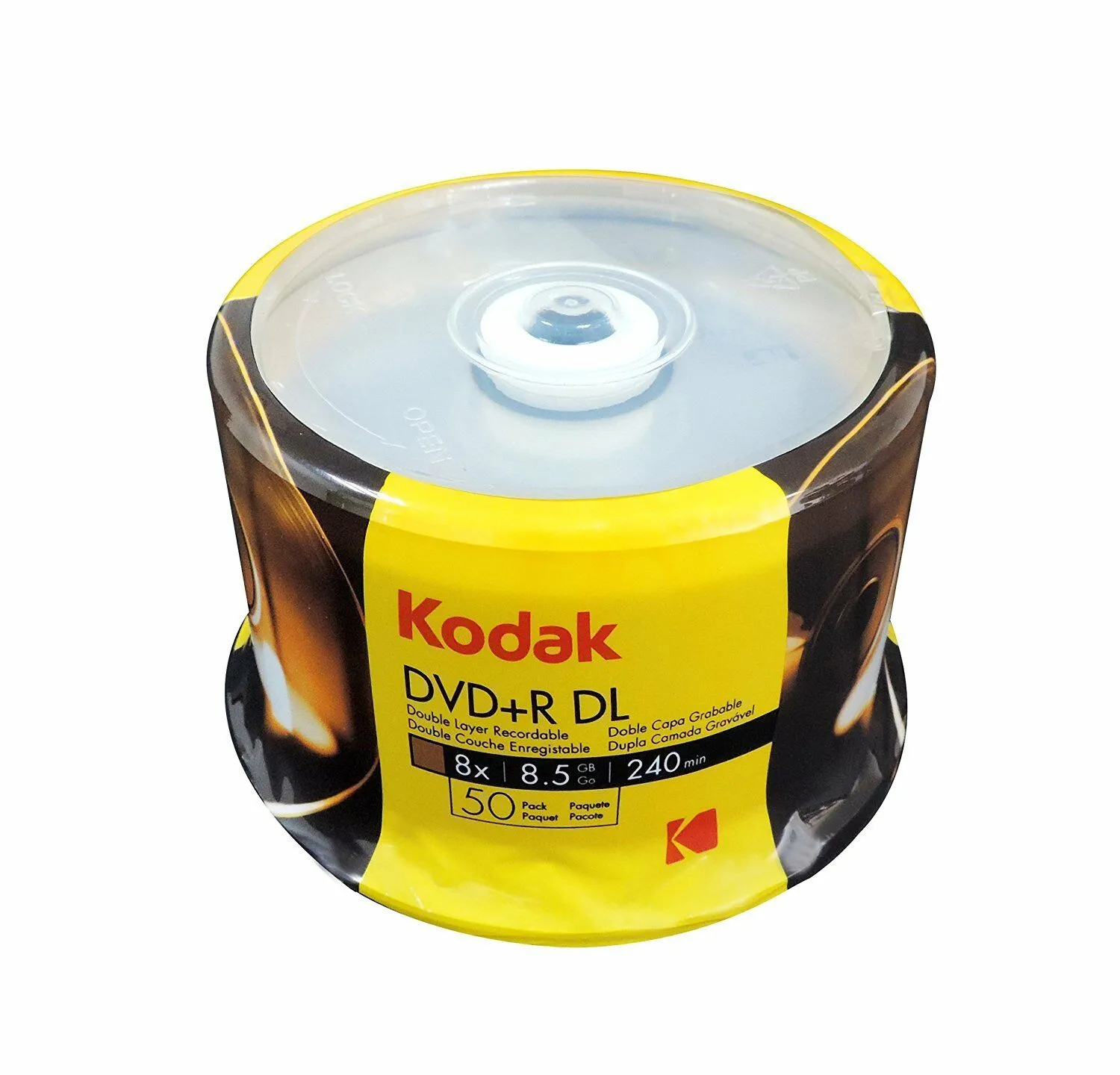 50-Pack Kodak 8X Logo Top DVD R DL Dual Layer Disc 8.5GB