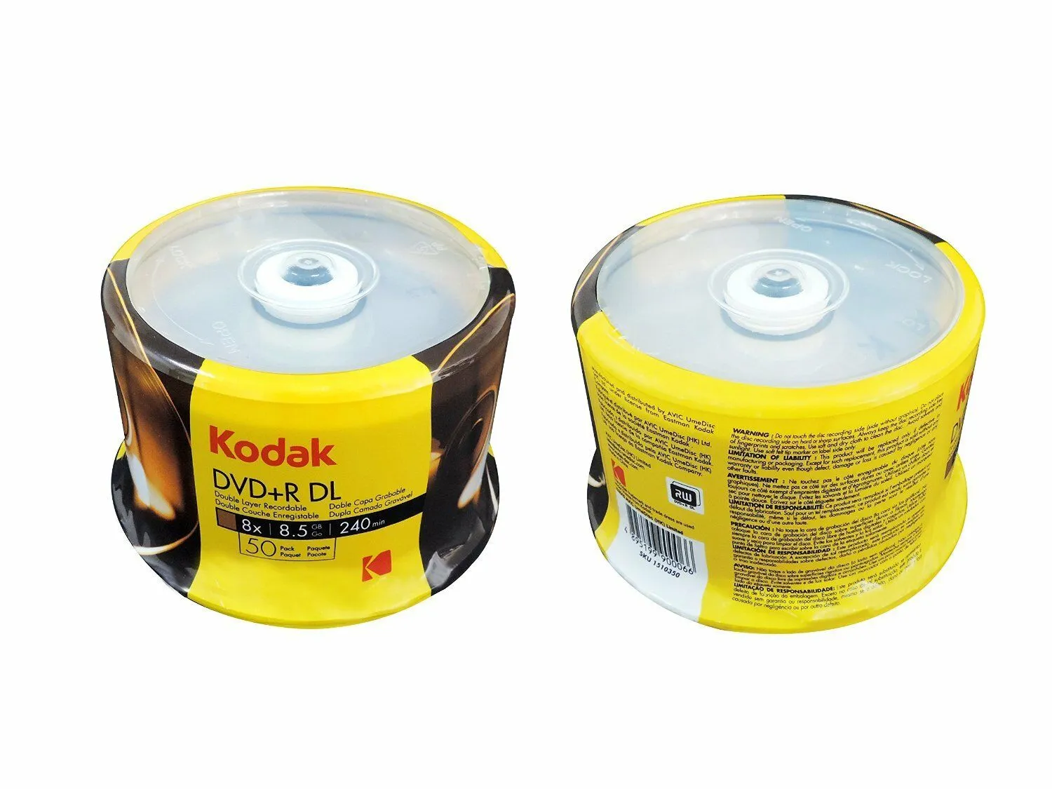 50-Pack Kodak 8X Logo Top DVD R DL Dual Layer Disc 8.5GB