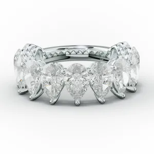 6.0 Carat Pear Shape Diamond Anniversary Band