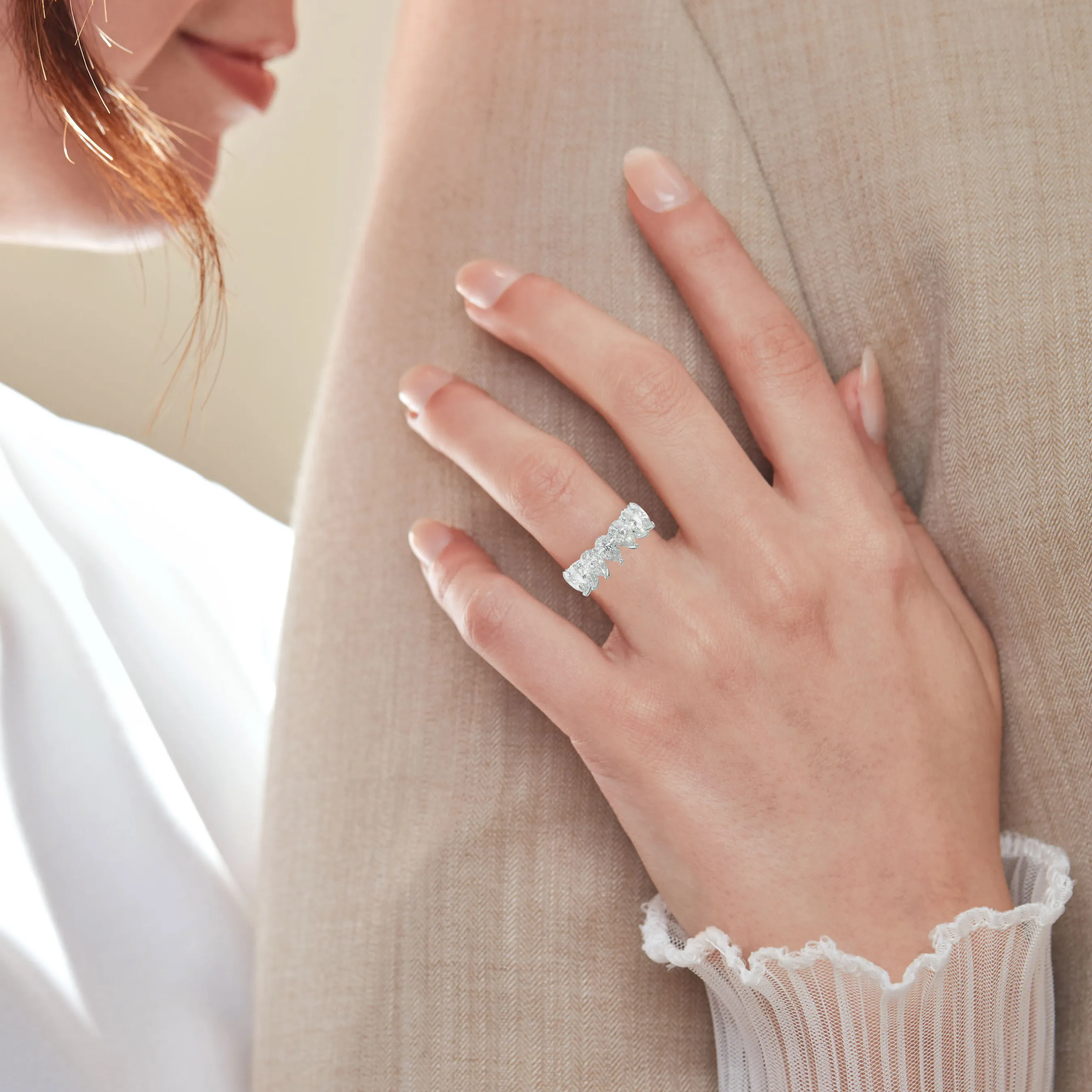 6.0 Carat Pear Shape Diamond Anniversary Band