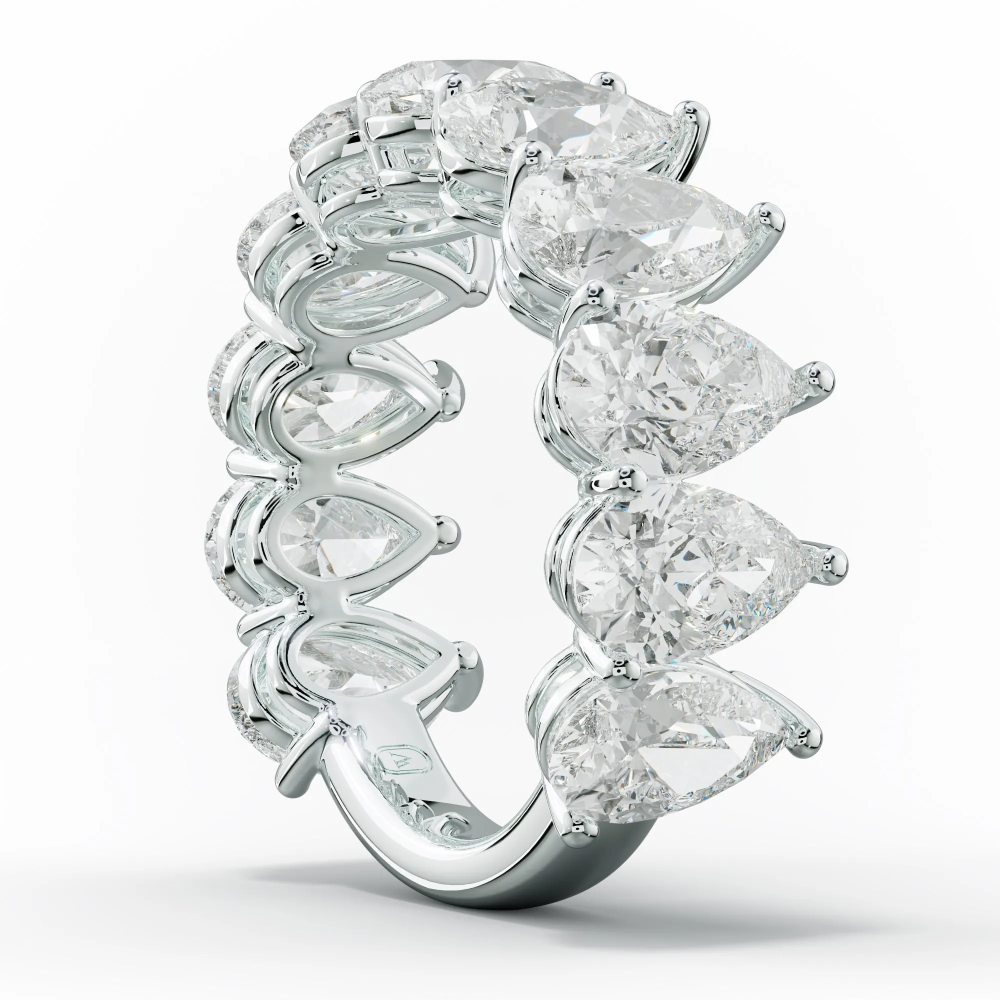 6.0 Carat Pear Shape Diamond Anniversary Band