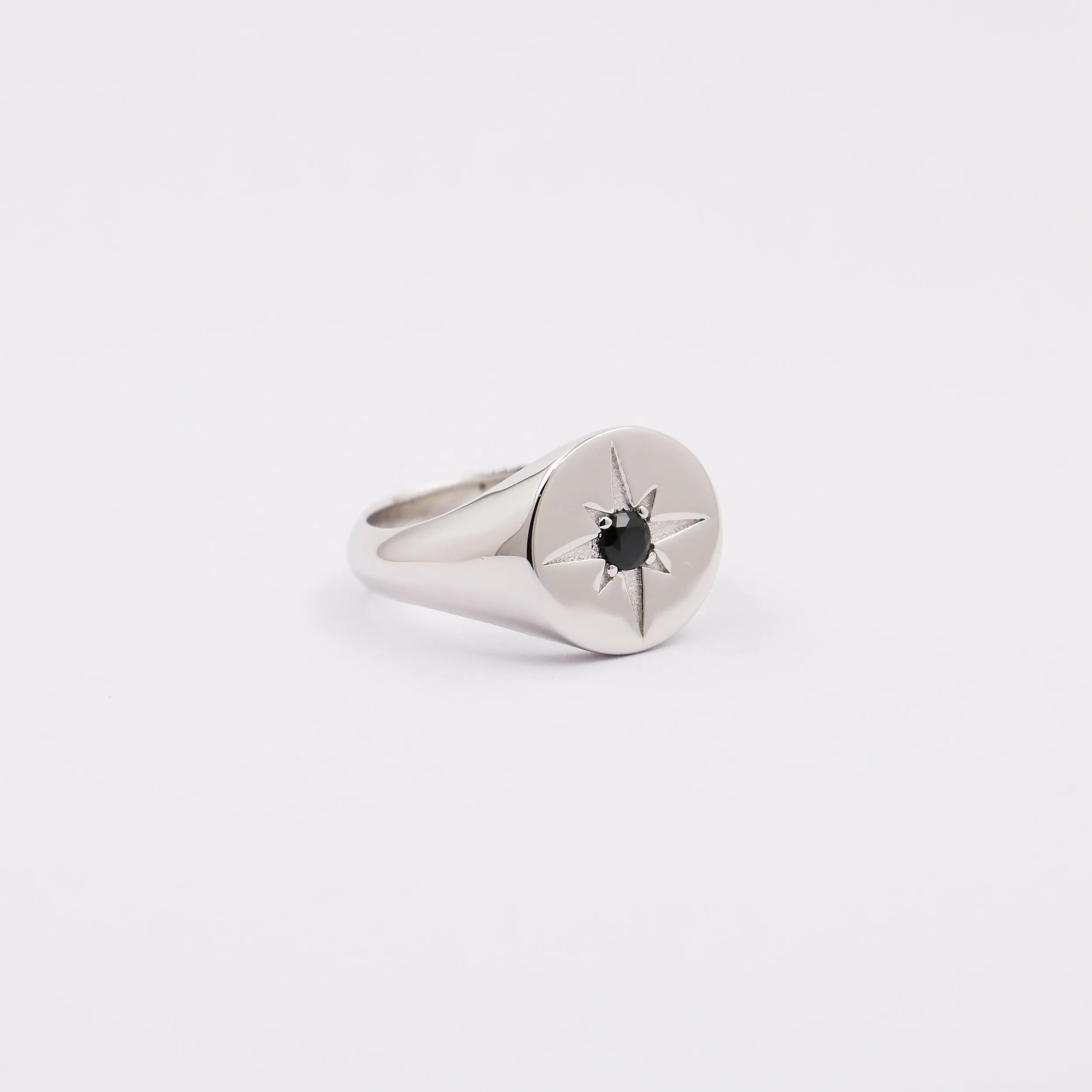 925 Onyx Stone Navigator Ring