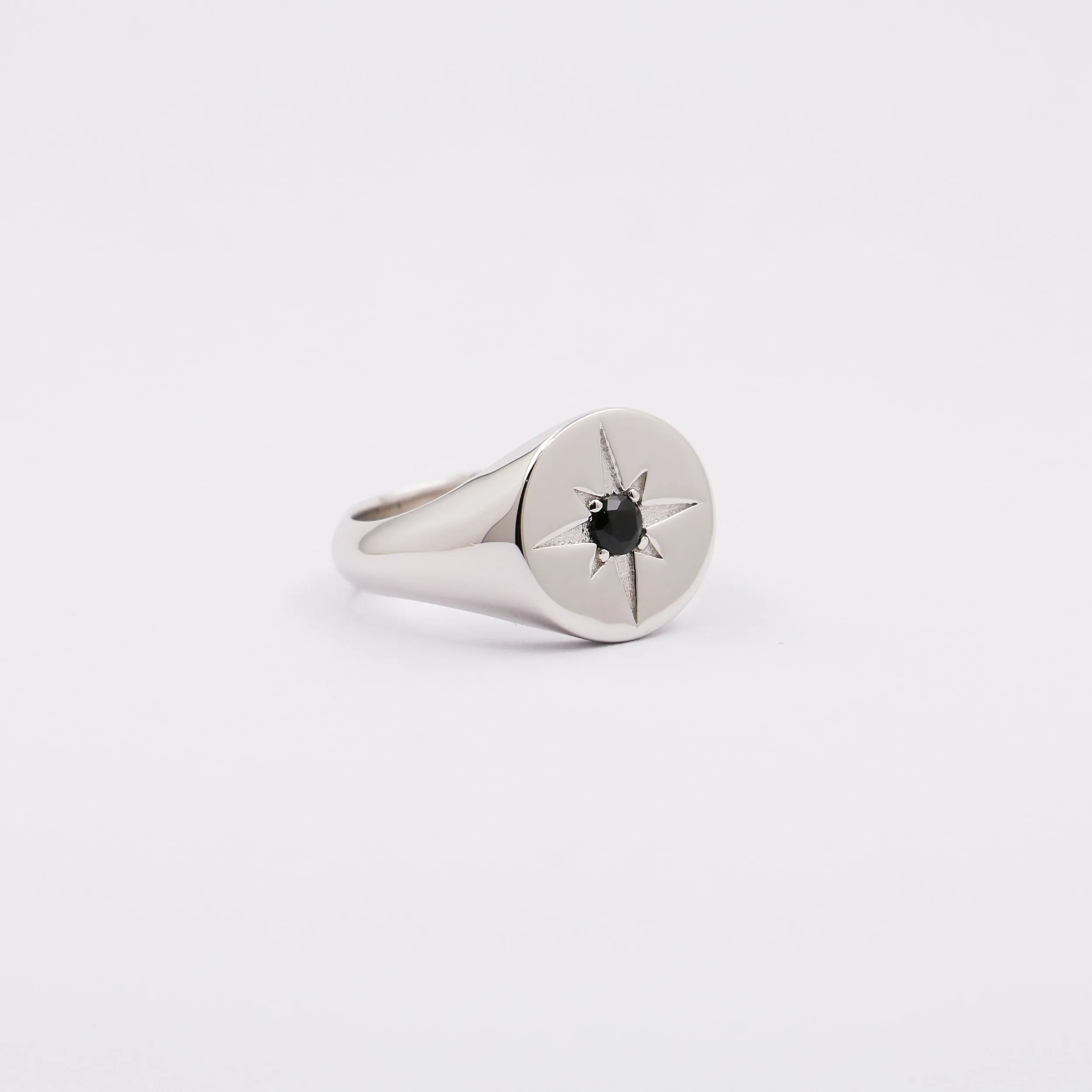 925 Onyx Stone Navigator Ring