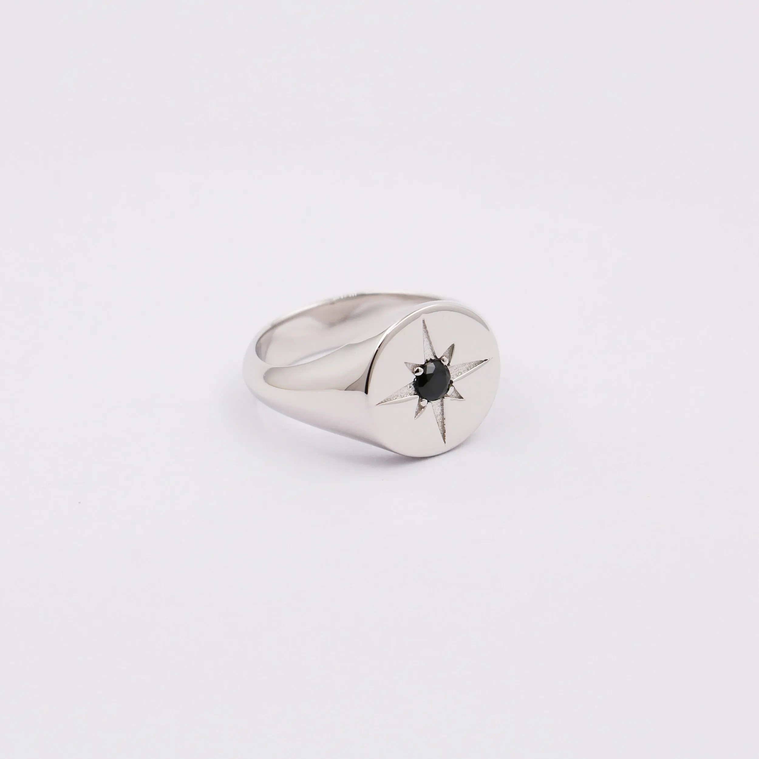 925 Onyx Stone Navigator Ring