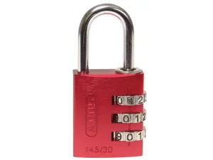 ABUS Mechanical 145/30 30Mm Aluminium Combination Padlock Red 46578