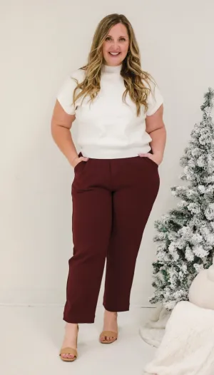 Act Professional Pants in Cranberry