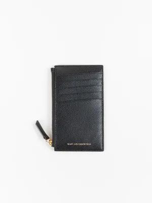 adana zipped cardholder - black grain