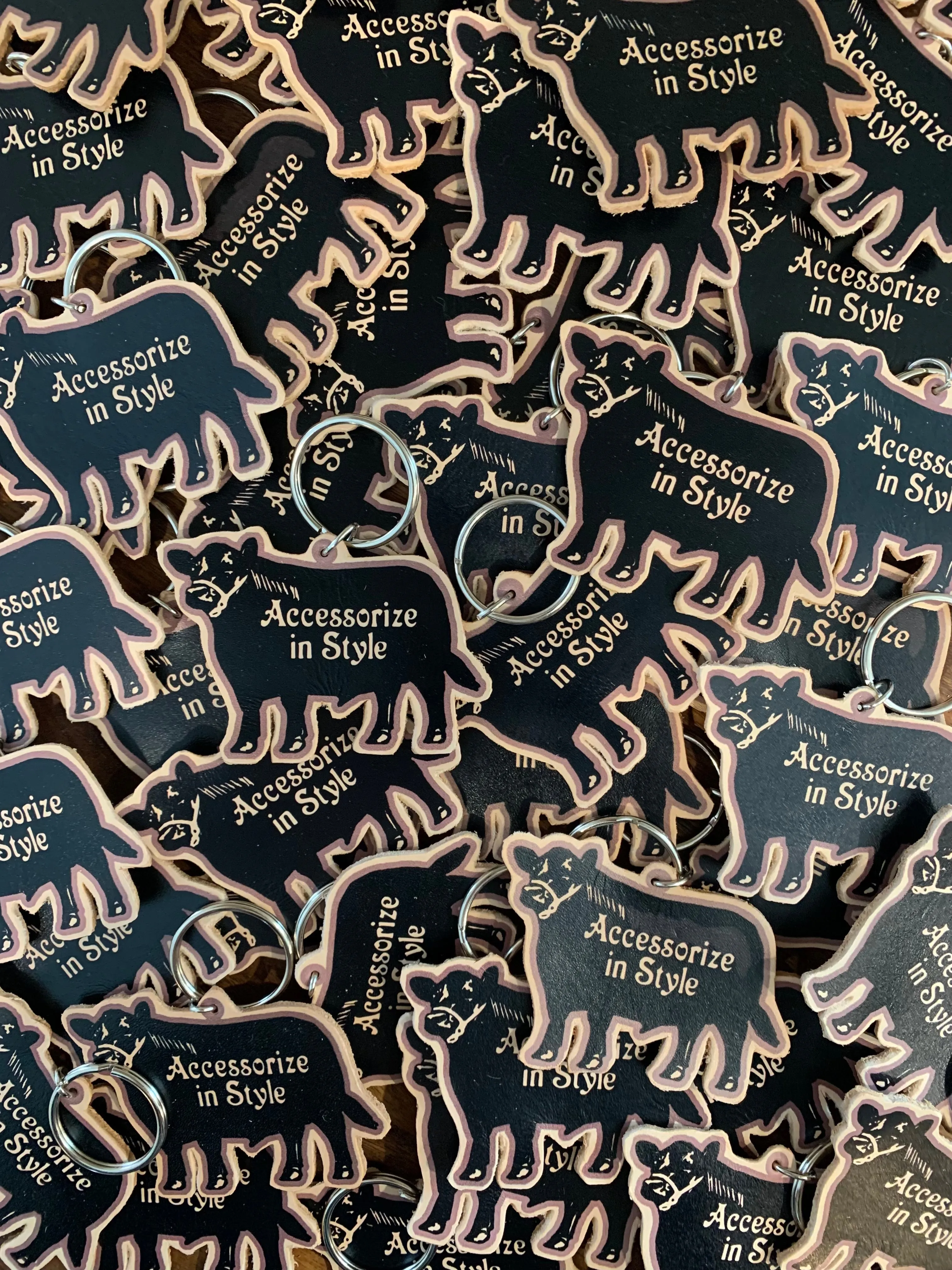 AIS Angus Leather Keychain