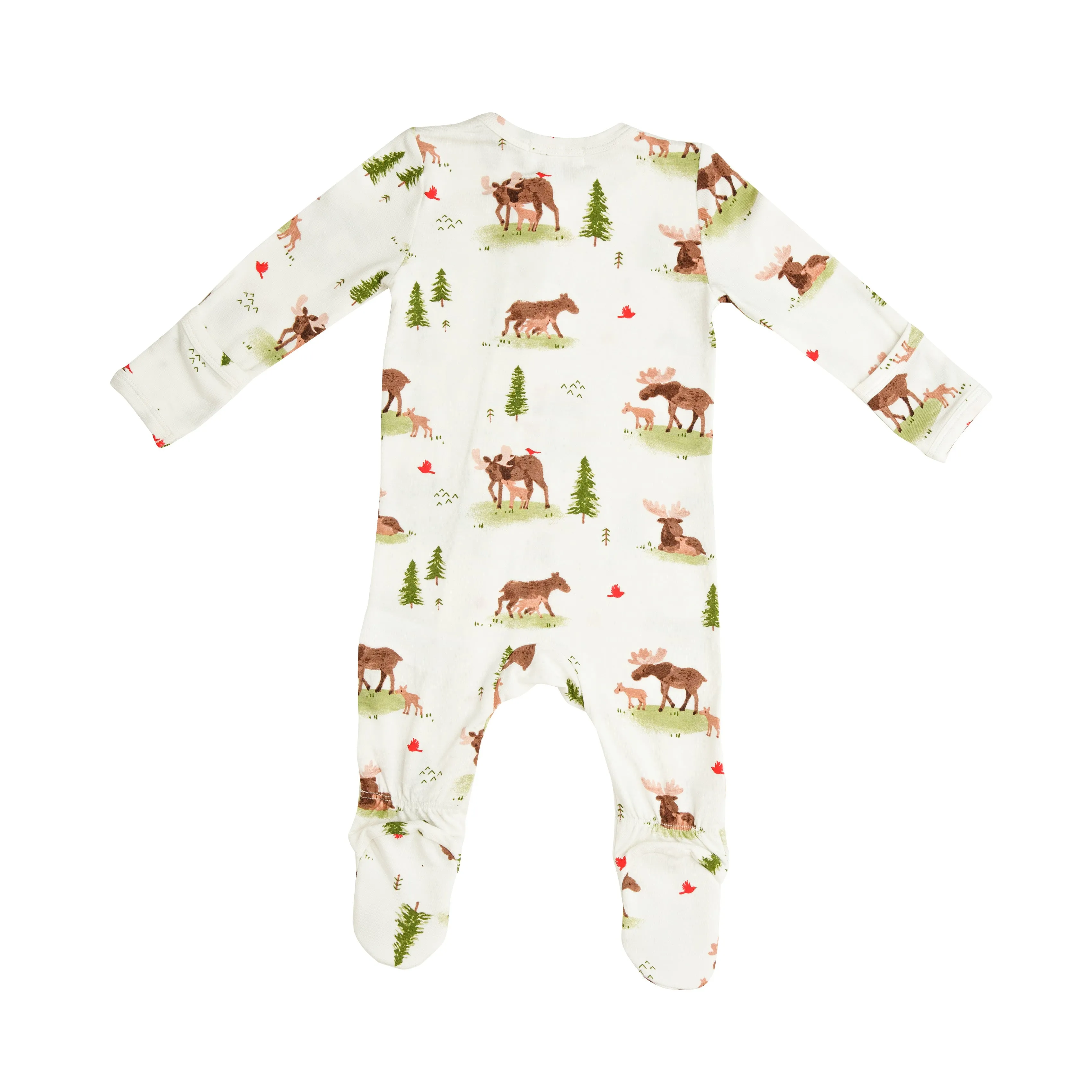 Angel Dear Moose White Footie with Zipper