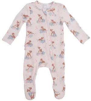 Angel Dear Woodland Deer Ruffle Back Footie with Zipper