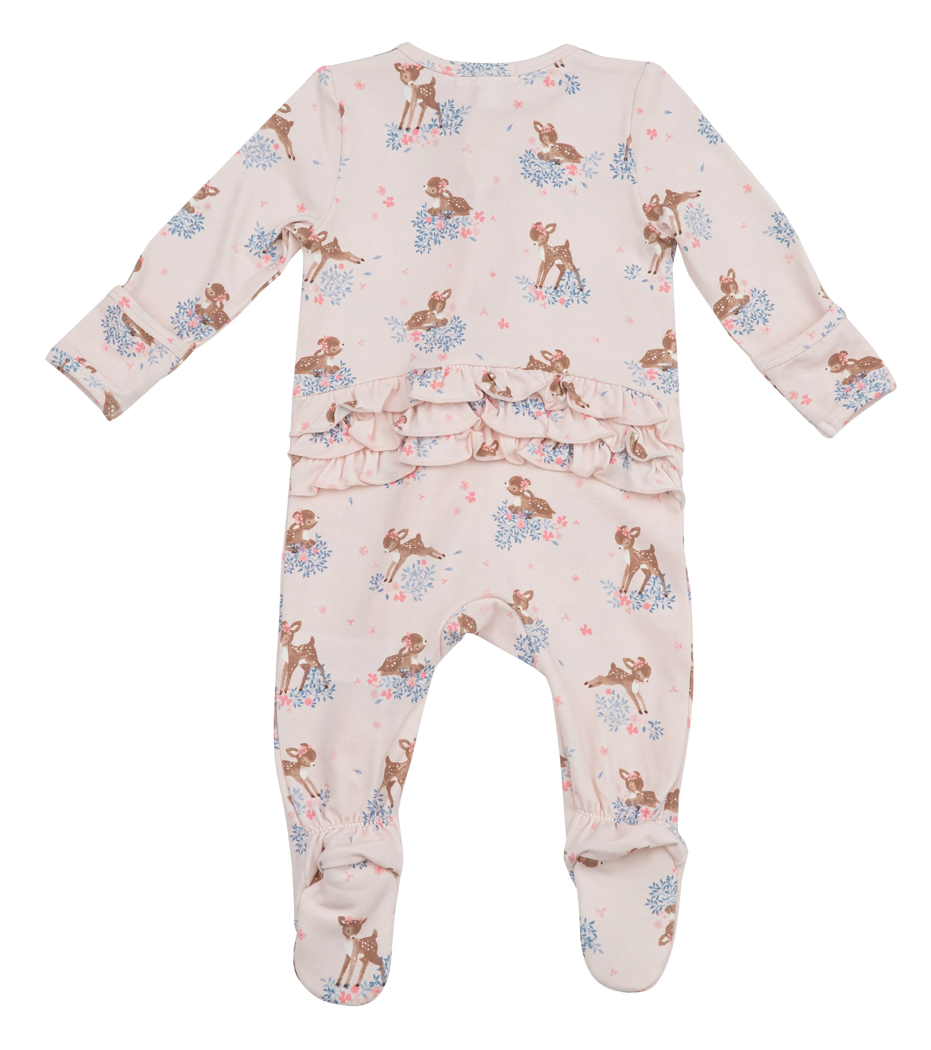 Angel Dear Woodland Deer Ruffle Back Footie with Zipper