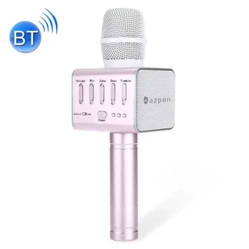 azpen AK47 Portable 2 in 1 Bluetooth V4.1 Home KTV Handheld Microphone  Speaker for iPhone & Android Smart Phone Pink