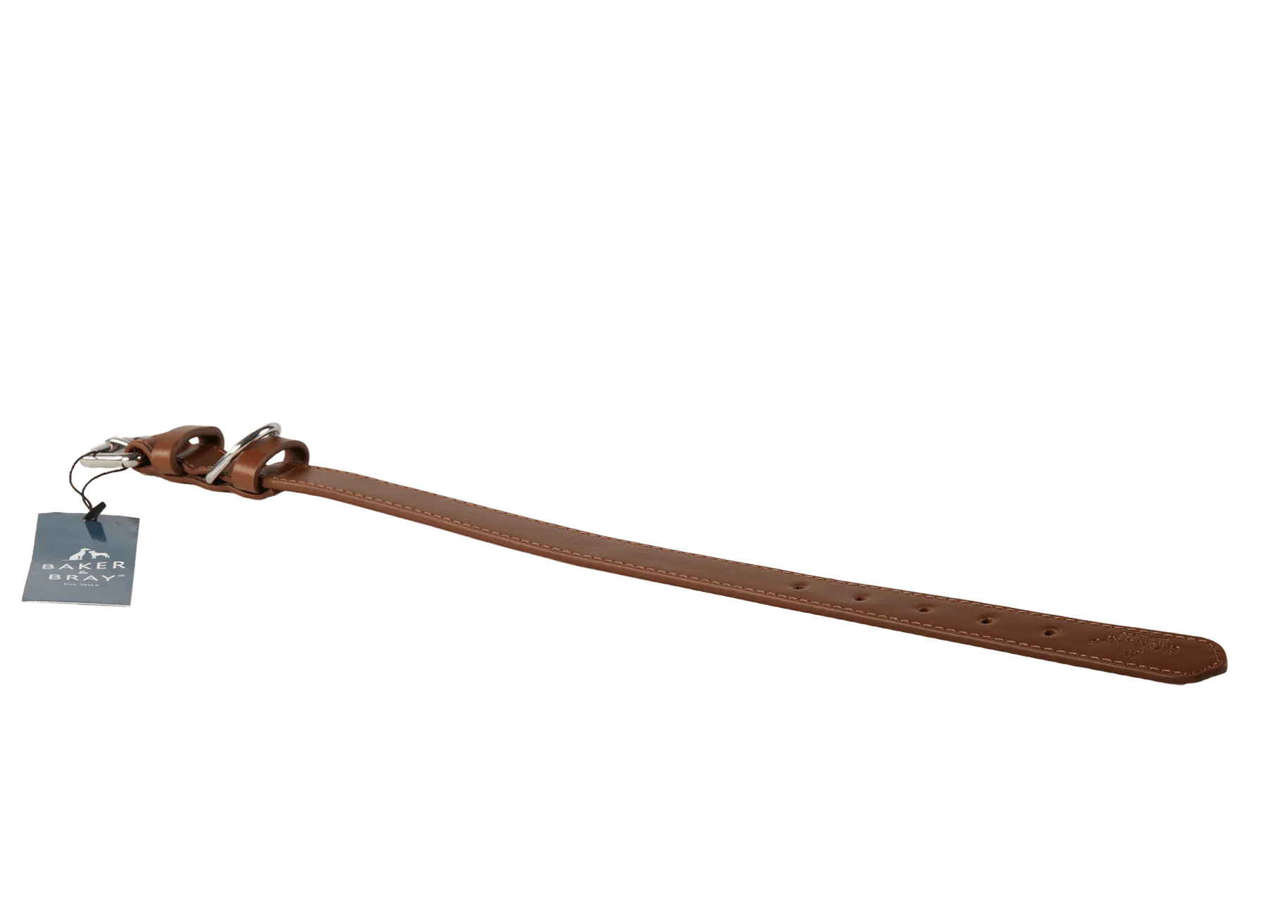 Baker & Bray Sustainable Designer Leather Dog Collar & Lead Set | Brown
