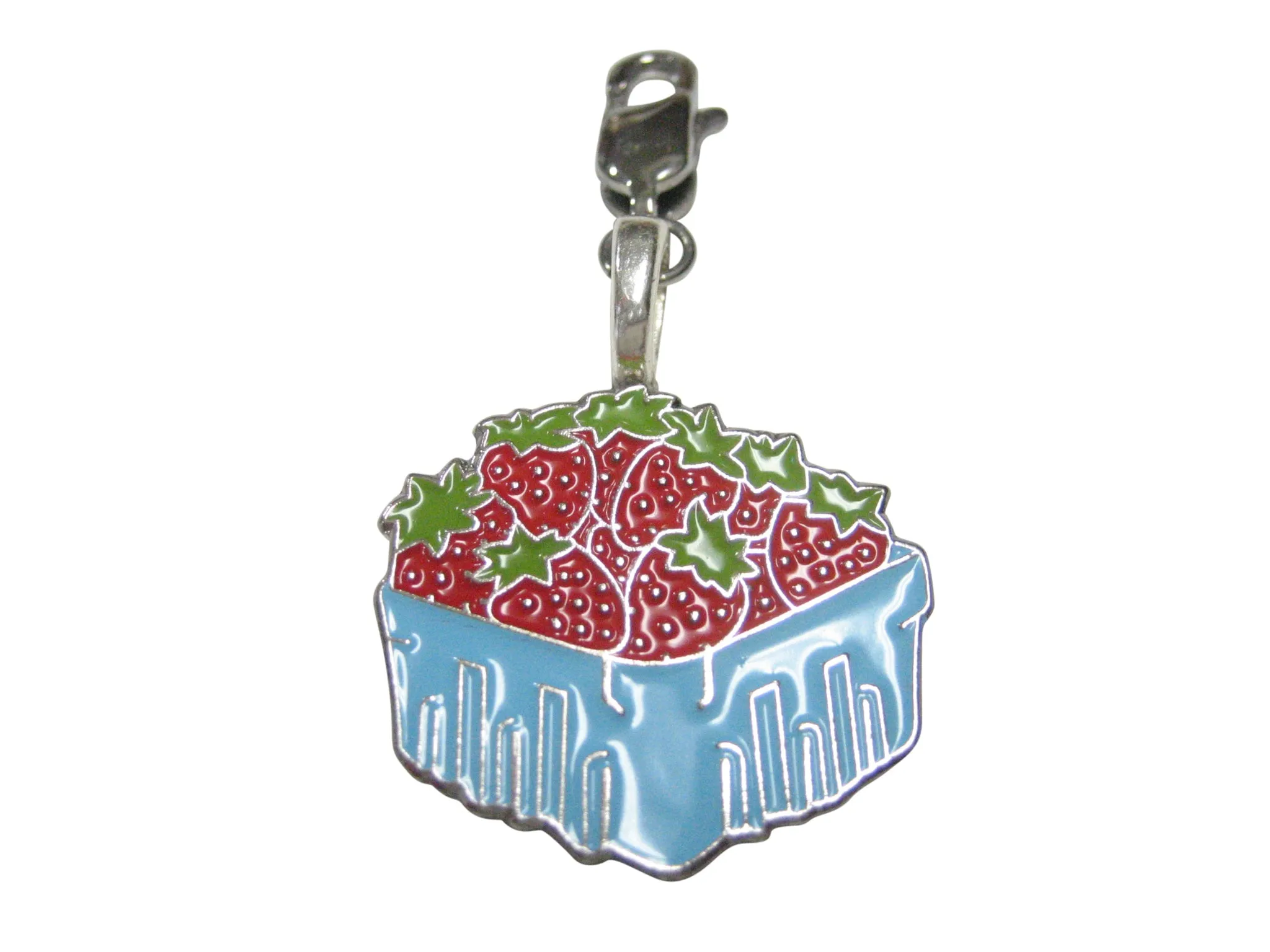 Basket Of Strawberries Pendant Zipper Pull Charm