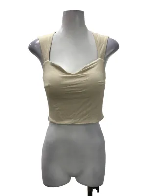 Beige Square Neck Padded Top