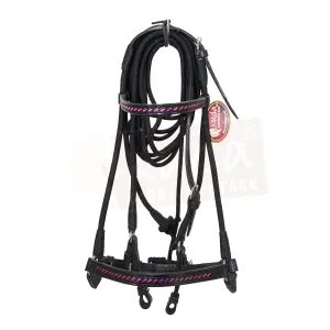 Black Bridle with Pink Accents