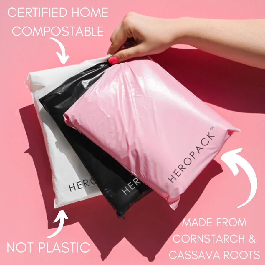 Black Home Compostable HEROPACK Mailers - from packs of 25